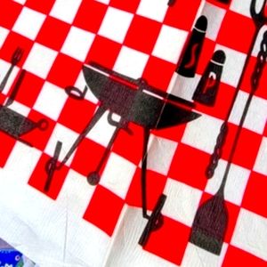 Unused vintage paper BBQ tablecloth 50s 60s
